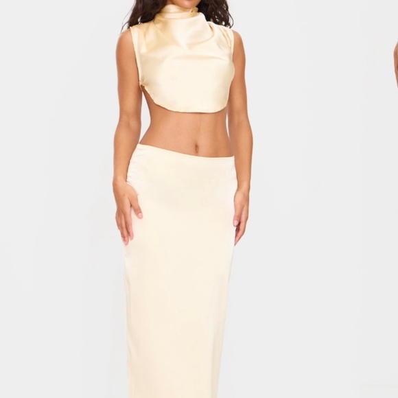 PrettyLittleThing Tops - Creamish/Yellow two piece set